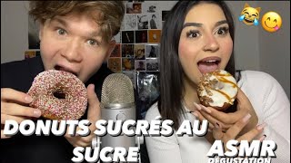 ASMR DEGUSTATION DE DONUTS SUCRÉ AU SUCRE AVEC MA MEILLEURE AMIE [upl. by Arbmahs201]