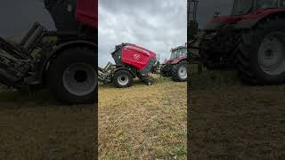 Massey 7S180 and Protec balerwrapper tractor farming mrmasseyferguson massey7s silage2024 [upl. by Nomma812]