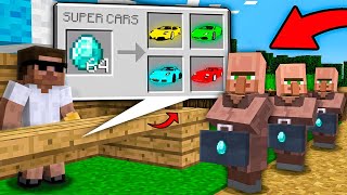 Selling SUPER CARS to Villagers in Minecraft 🚗🚗 [upl. by Knah]