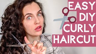 EASY DIY HAIRCUT FOR CURLY HAIR [upl. by Lizbeth]