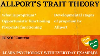 Allports trait theory of personality  Part 2  Personality Psychology [upl. by Aicia]