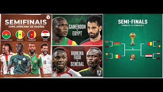 SEMIFINAIS COPA AFRICANA SENEGAL X BURKINA FASO  CAMARÕES X EGITO  ONDE ASSISTIR  FUTEBOL NA TV [upl. by Marrissa]