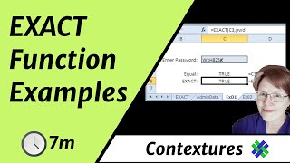 Compare Cells With Excel EXACT Function [upl. by Job]