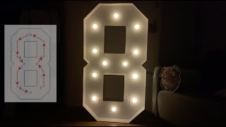 EUFONY 4FT Light Up Marquee Number 8 Assembly Tutorial Mosaic Number 8️⃣ for Party Decorations [upl. by Gitlow908]