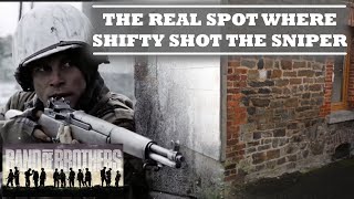 Band of Brothers Shifty Powers and the Sniper Scene  the REAL Location [upl. by Nennerb]