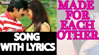 Made For Each Other Full Song With Lyrics  Sarocharu Songs  Ravi Teja Kajal Aggarwal Richa DSP [upl. by Neelyad892]