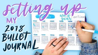 Migrating Into My New Bullet Journal  2018 setup and goal setting [upl. by Leicam]