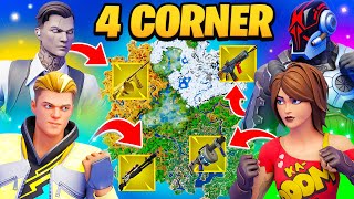 The MYTHIC 4 CORNER Challenge in Fortnite [upl. by Blisse]