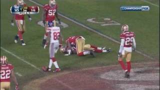 Terrell Brown gets crushed by his own teammate NFC Championship game 2012 [upl. by Alicia]