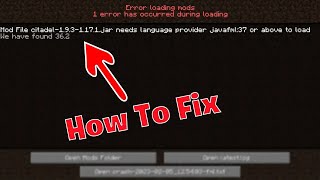 How to fix quotError Loading Modsquot in Minecraft 2024 [upl. by Adnorhs]