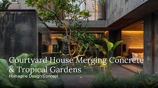 Courtyard House That Combining Brutalist Concrete Structures with Lush Tropical Balinese Gardens [upl. by Hunsinger]