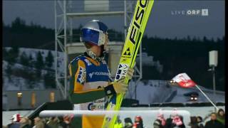 Gregor Schlierenzauer Lillehammer 2009 1505m  Fall ORF AMAZING JUMP [upl. by Dorisa]