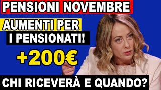 Aumento pensioni novembre 2024 200€ extra scopri tutti i dettagli [upl. by Suinuj431]