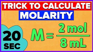 Trick to Calculate Molarity  Molarity practice problems [upl. by Atauqal87]