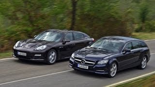 Mercedes CLS Shooting Brake vs Porsche Panamera [upl. by Lebasile886]