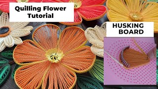 Quilling Flower Tutorial with Husking Board  quillingdiydiycraftsquillingartquillingflowers [upl. by Oniger]