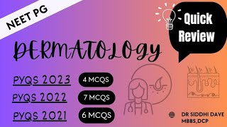 Dermatology Rapid Revision  dermatology rapid revision neet pg  dermatology  pyqs neetpg derma [upl. by Yemar]