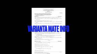 Rezolvare Varianta Bac Mate Info Subiect I  2016 [upl. by Letti393]