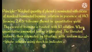 Estimation of Phenol by BromateBromide method [upl. by Ariayek605]