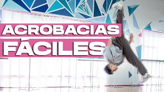 🔥5 ACROBACIAS FÁCILES para principiantes  APRENDE a hacerlas RÁPIDO en CASA [upl. by Ellison]