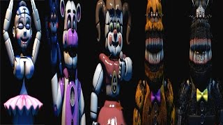 FNAF Dungeons 3 All Jumpscares amp Animatronics quotSister Locationquot [upl. by Yelhak577]