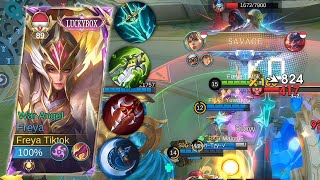 15 KILL GAMEPLAY FREYA HYPER CARRY FREYA VS HERO BARU SUYOU HYPER BUILD FREYA  Mobile Legends [upl. by Jerman]