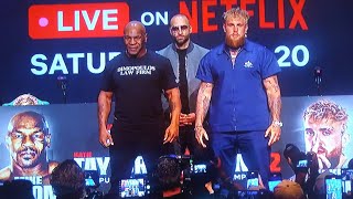 The Mike Tyson Vs Jake Paul Press Conference Kicks OffJake Paul Admits Hes Scared [upl. by Naujled]