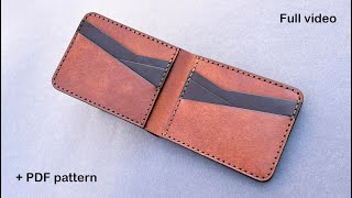 Making a Handmade Leather Bifold Wallet PDF Pattern [upl. by Kirenoj]