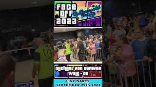 Mighty Mike Michael Van Gerwen walk on at FaceOff 2023 in Derby  Shorts shortsvideo darts [upl. by Acimot]