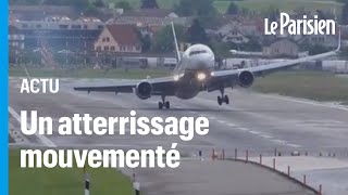 Suisse  un Boeing rebondit sur la piste d’atterrissage tangue et redécolle en urgence [upl. by Yeaton152]