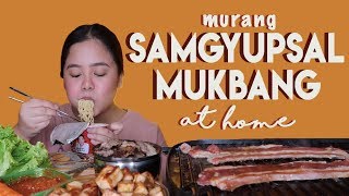 Samgyupsal Korean BBQ Mukbang sa Bahay MURA LANG  Merienda Time [upl. by Xenia]