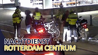 Politie  Nachtdienst in Rotterdam  Man met mes aangehouden  Politiemotor [upl. by Barbabas]