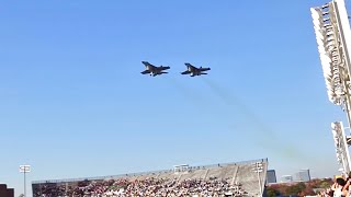 Extreme Low Pass gets F18 Pilots grounded  Georgia Tech vs Wake Forrest 2009 Flyover [upl. by Eyssej]