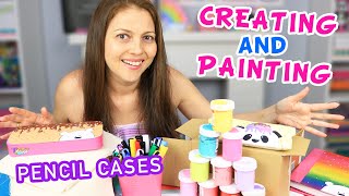 Awesome PENCIL CASES  CREATING and PAINTING  DIY Back to School  aPasos Crafts DIY [upl. by Vorfeld]