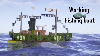 Working Fishing ship in Minecraft [upl. by Aikal]