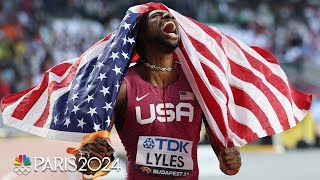 Noah Lyles SHOCKS THE WORLD with 100m gold medal in classic championship final  NBC Sports [upl. by Nellahs]