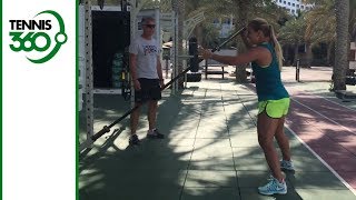 Dominika Cibulkovas gym routine during preseason training in Dubai [upl. by Dewees]