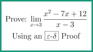 Prove Using the EpsilonDelta Definition of the Limit [upl. by Solon390]