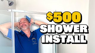 Plastic Wall Shower Kit Install From Home Depot [upl. by Amoeji]