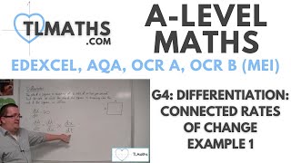 ALevel Maths G406 Differentiation Connected Rates of Change Example 1 [upl. by Adelaja]