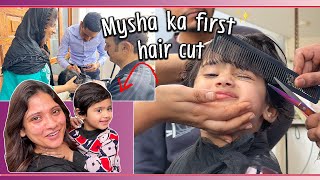 Mysha ka first hait Cut at home  shadi k liye hui late😂  family vlog [upl. by Amees714]