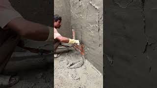 Skim Coating the Concrete Wall  Daily Work shortvideos shortyoutubevideo [upl. by Way]