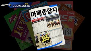 2024년 9월 15일 일요경마 마패종합지  경주 전 미리보는 유튜브 종합지  경주당 30초면 OK [upl. by Riatsila]