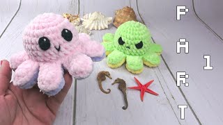 Crochet Reversible Octopus  Part 1  Plush Yarn  4K [upl. by Bazluke681]