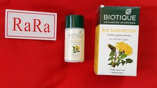 Biotique bio dandelion visibly ageless serum review Serum for oily skin Affordable face serum [upl. by Ssitnerp]