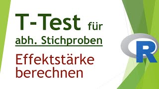 Effektstärke für tTest für abhängige Stichproben in R berechnen  Daten analysieren in R 31 [upl. by Hestia659]