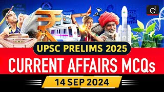 Current Affairs MCQs – 14th September 2024  PM SVANidhi scheme  Voyager 1  Drishti IAS English [upl. by Nohtiek]