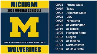 2024 Michigan Wolverines Football Schedule [upl. by Rybma103]