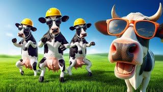 FUNNY COW DANCE 4  Cow Song amp Cow Videos 2024  Official  funny dancing cow  cow music  cow moo [upl. by Oiluig910]