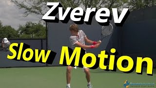 Alexander Zverev Slow Motion Forehand Backhand amp Slice Backhand Cincinnati 2014 [upl. by Oberheim]